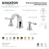 American Classic KB987ACLSB Two-Handle 3-Hole Deck Mount Widespread Bathroom Faucet with Plastic Pop-Up, Brushed Brass