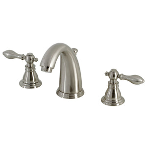 American Classic KB988ACL Two-Handle 3-Hole Deck Mount Widespread Bathroom Faucet with Plastic Pop-Up, Brushed Nickel