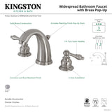 Victorian KB988ALB Two-Handle 3-Hole Deck Mount Widespread Bathroom Faucet with Brass Pop-Up, Brushed Nickel