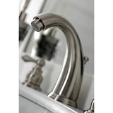 Victorian KB988ALB Two-Handle 3-Hole Deck Mount Widespread Bathroom Faucet with Brass Pop-Up, Brushed Nickel