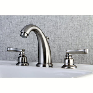 Royale KB988FL Two-Handle 3-Hole Deck Mount Widespread Bathroom Faucet with Plastic Pop-Up, Brushed Nickel