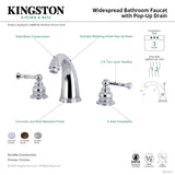 Naples KB988NL Two-Handle 3-Hole Deck Mount Widespread Bathroom Faucet with Plastic Pop-Up, Brushed Nickel