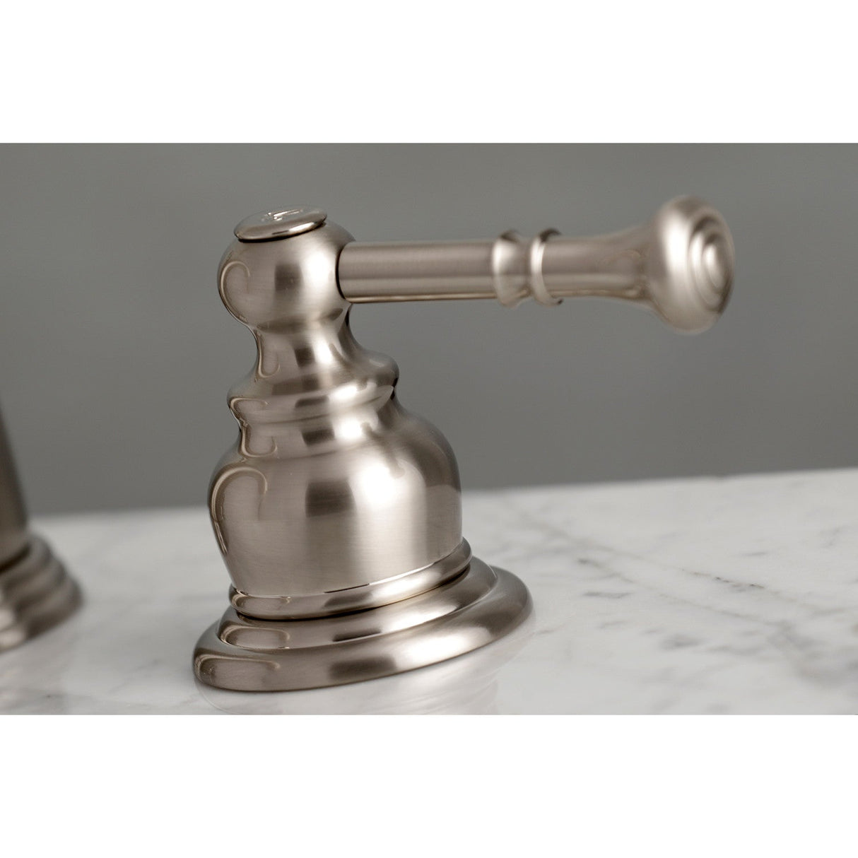 Naples KB988NL Two-Handle 3-Hole Deck Mount Widespread Bathroom Faucet with Plastic Pop-Up, Brushed Nickel