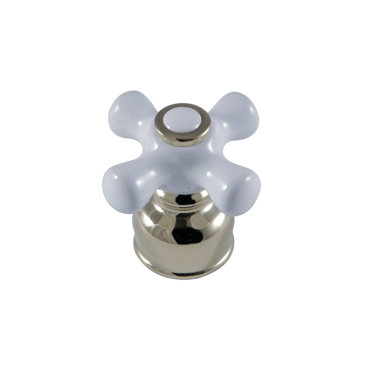 KBDH722PX Porcelain Cross Diverter Handle, Polished Brass