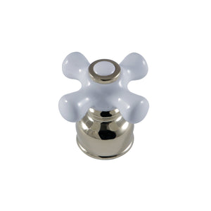 KBDH722PX Porcelain Cross Diverter Handle, Polished Brass