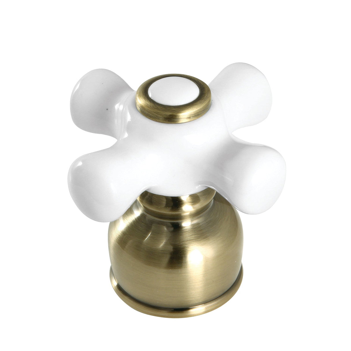 KBDH723PXAB Porcelain Cross Diverter Handle, Antique Brass