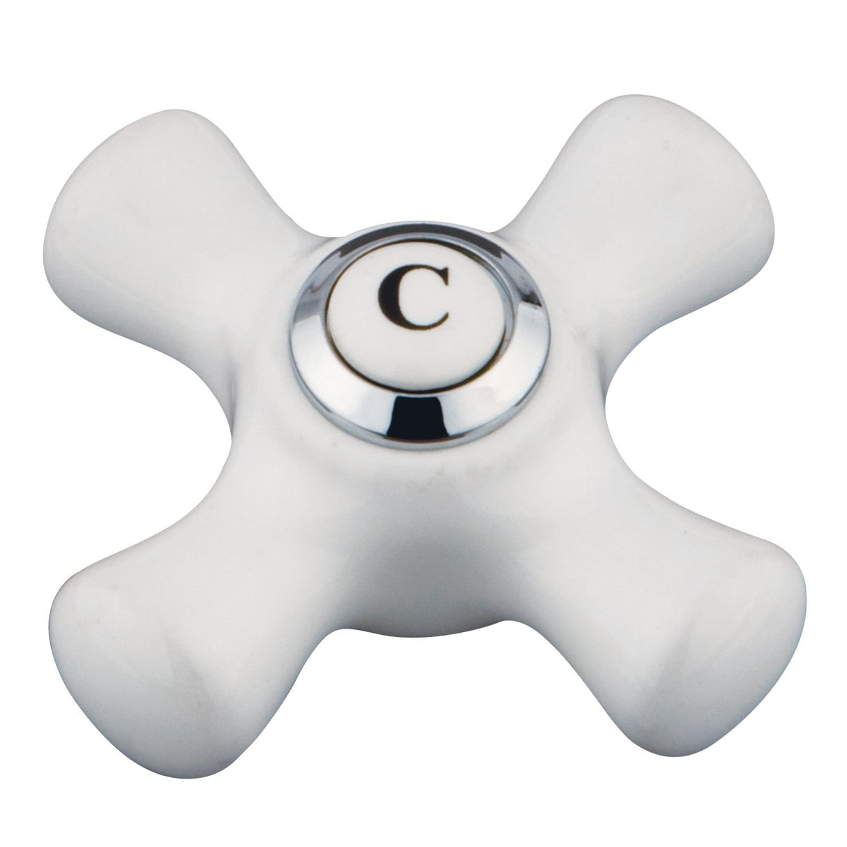KBH1601PXC Cold Porcelain Cross Handle, Polished Chrome