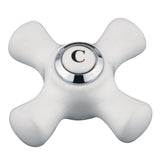 KBH1601PXC Cold Porcelain Cross Handle, Polished Chrome