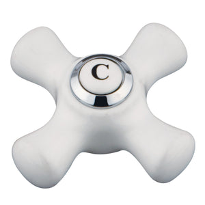 KBH1601PXC Cold Porcelain Cross Handle, Polished Chrome
