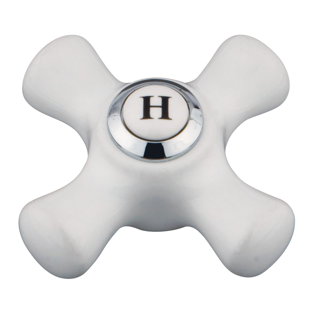 KBH1601PXH Hot Porcelain Cross Handle, Polished Chrome