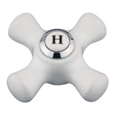 KBH1601PXH Hot Porcelain Cross Handle, Polished Chrome