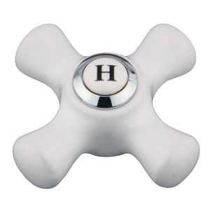 KBH1601PXH Hot Porcelain Cross Handle, Polished Chrome