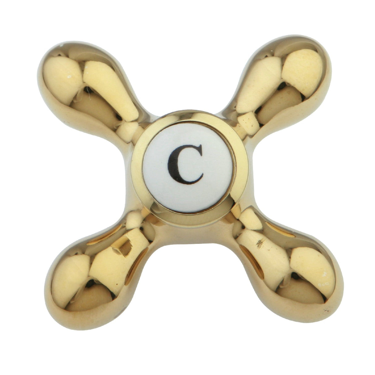 KBH1602AXC Cold Metal Cross Handle, Polished Brass