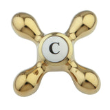 KBH1602AXC Cold Metal Cross Handle, Polished Brass