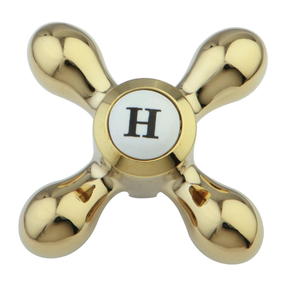 KBH1602AXH Hot Metal Cross Handle, Polished Brass