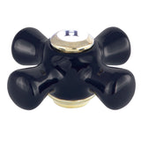 Duchess KBH1602PKXH Hot Porcelain Cross Handle, Polished Brass