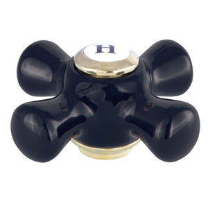 Duchess KBH1602PKXH Hot Porcelain Cross Handle, Polished Brass