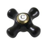 Duchess KBH1603PKXC Cold Porcelain Cross Handle, Antique Brass
