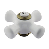 KBH1603PXC Cold Porcelain Cross Handle, Antique Brass