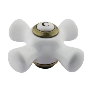 KBH1603PXC Cold Porcelain Cross Handle, Antique Brass