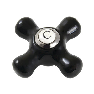 Duchess KBH1606PKXC Cold Porcelain Cross Handle, Polished Nickel