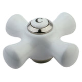 KBH1606PXC Cold Porcelain Cross Handle, Polished Nickel