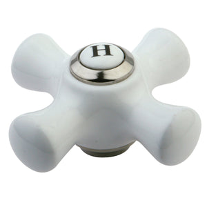 KBH1606PXH Hot Porcelain Cross Handle, Polished Nickel