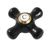 Duchess KBH1607PKXC Cold Porcelain Cross Handle, Brushed Brass