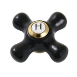 Duchess KBH1607PKXH Hot Porcelain Cross Handle, Brushed Brass