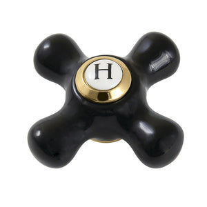 Duchess KBH1607PKXH Hot Porcelain Cross Handle, Brushed Brass