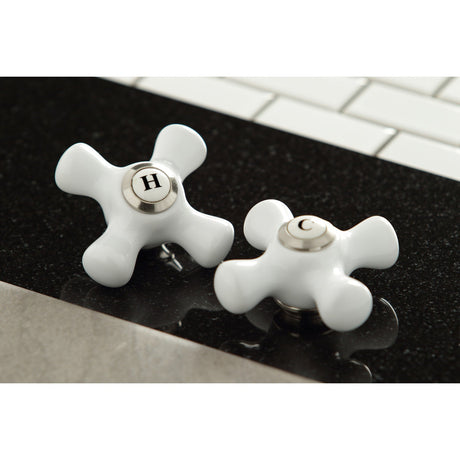 KBH1608PXC Cold Porcelain Cross Handle, Brushed Nickel