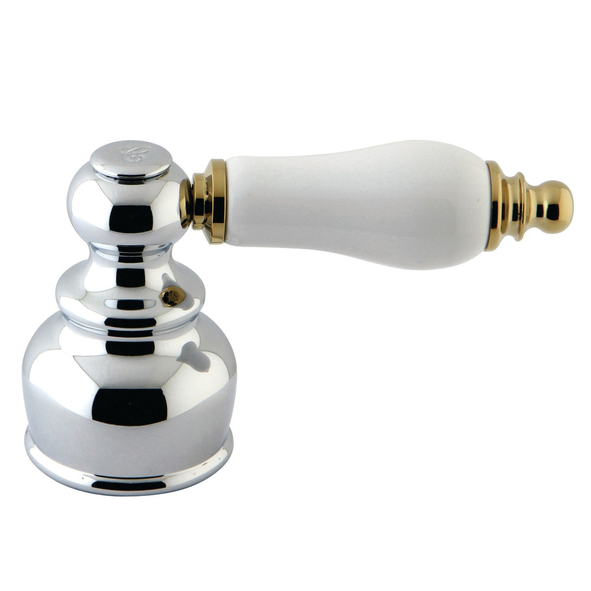 KBH604BC Cold Porcelain Lever Handle, Polished Chrome/Polished Brass