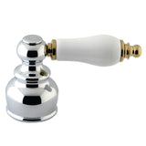 KBH604BC Cold Porcelain Lever Handle, Polished Chrome/Polished Brass