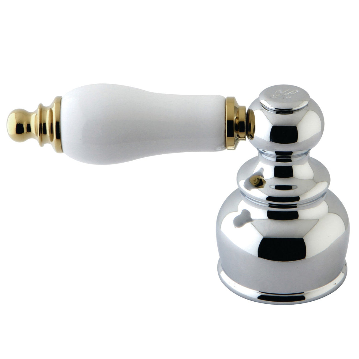KBH604BH Hot Porcelain Lever Handle, Polished Chrome/Polished Brass