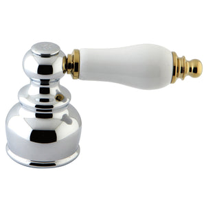 KBH604PLC Cold Porcelain Lever Handle, Polished Chrome/Polished Brass
