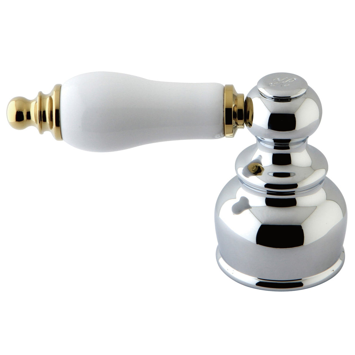 KBH604PLH Hot Porcelain Lever Handle, Polished Chrome/Polished Brass
