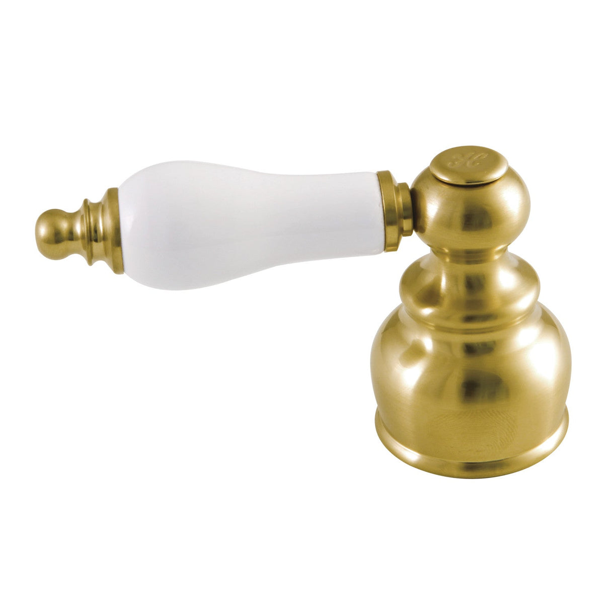 KBH607PLSBH Hot Porcelain Lever Handle, Brushed Brass