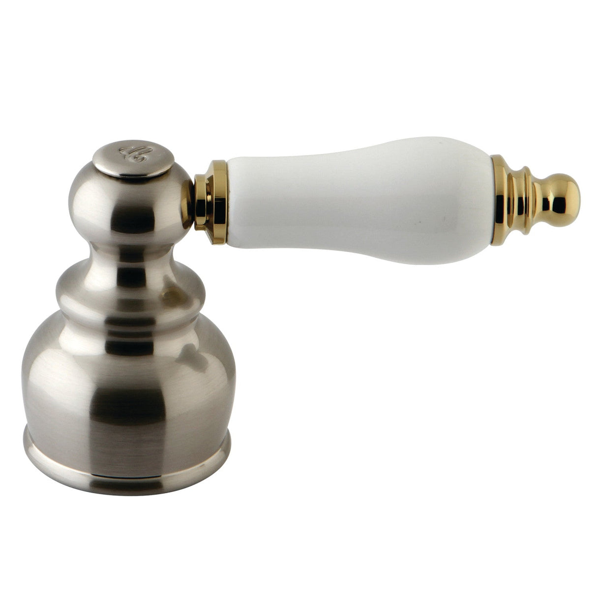 KBH609BC Cold Porcelain Lever Handle, Brushed Nickel/Polished Brass