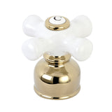 KBH722PXC Cold Porcelain Cross Handle, Polished Brass