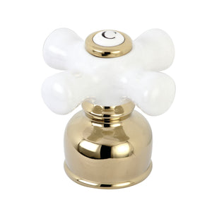 KBH722PXC Cold Porcelain Cross Handle, Polished Brass