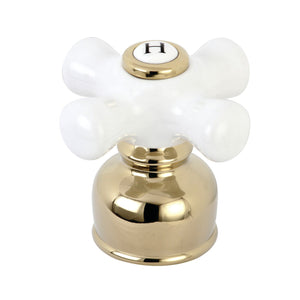 KBH722PXH Hot Porcelain Cross Handle, Polished Brass