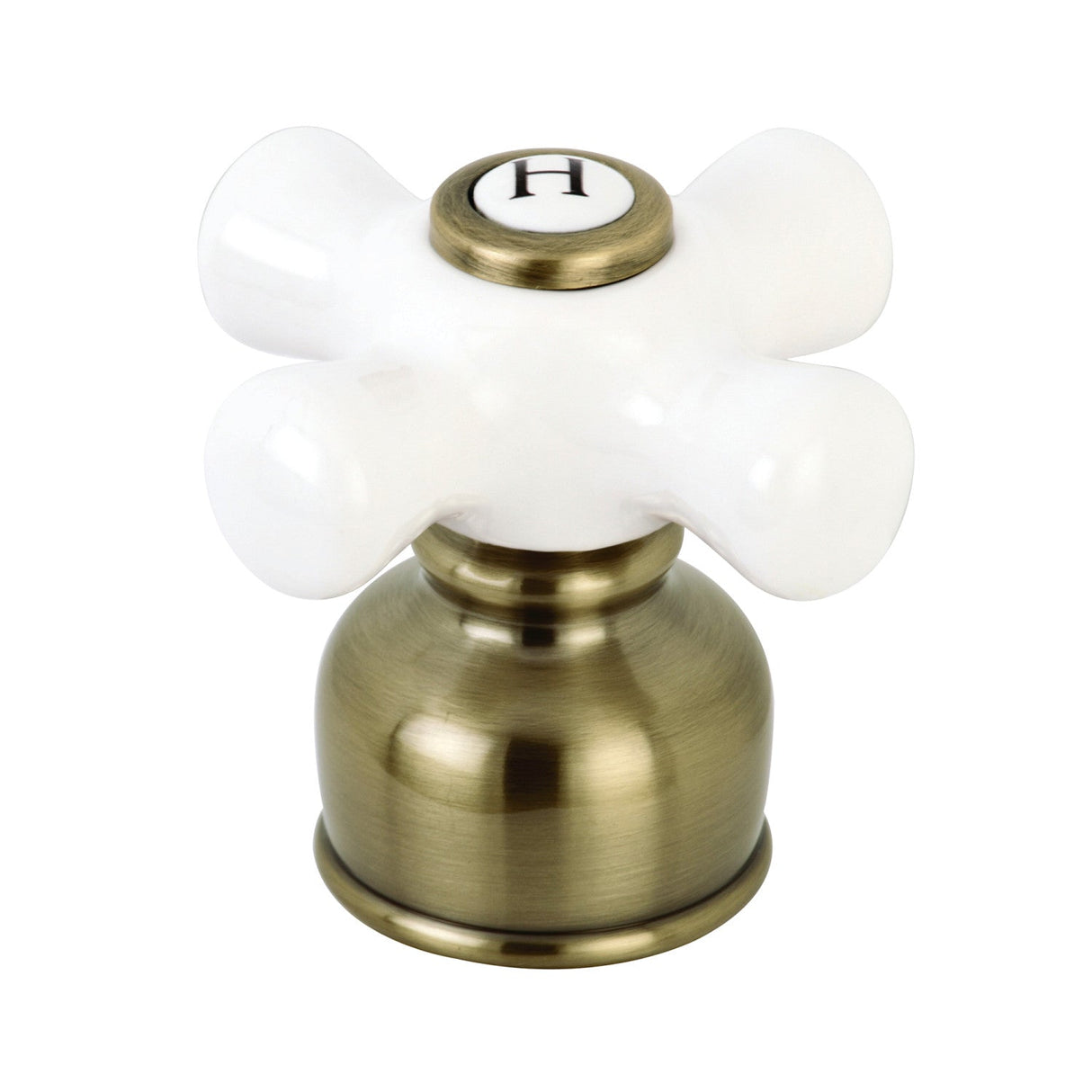 KBH723PXABH Hot Porcelain Cross Handle, Antique Brass