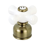 KBH723PXABH Hot Porcelain Cross Handle, Antique Brass