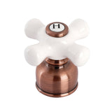 KBH726PXH Hot Porcelain Cross Handle, Antique Copper
