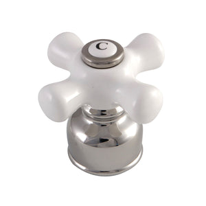 KBH726PXPNC Cold Porcelain Cross Handle, Polished Nickel