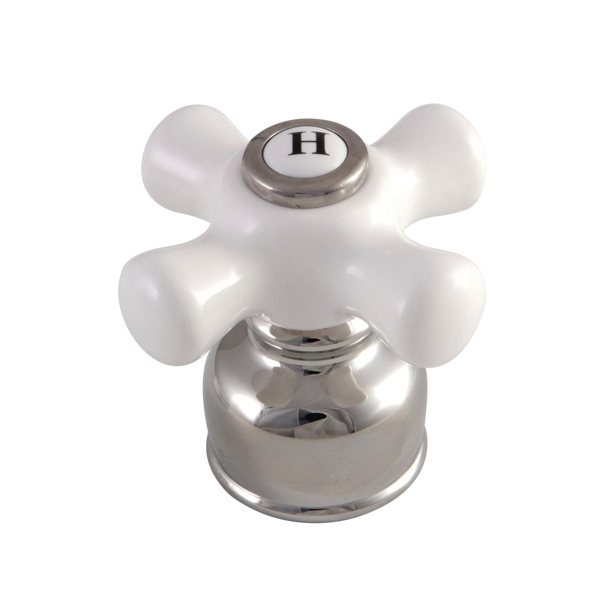 KBH726PXPNH Hot Porcelain Cross Handle, Polished Nickel