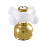 KBH727PXSBC Cold Porcelain Cross Handle, Brushed Brass