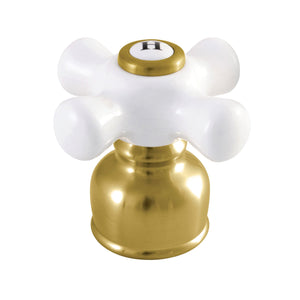 KBH727PXSBH Hot Porcelain Cross Handle, Brushed Brass