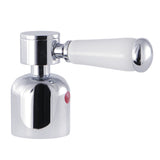 Paris KBH8961DPLH Hot Porcelain Lever Handle, Polished Chrome