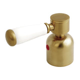 Paris KBH8967DPLH Hot Porcelain Lever Handle, Brushed Brass